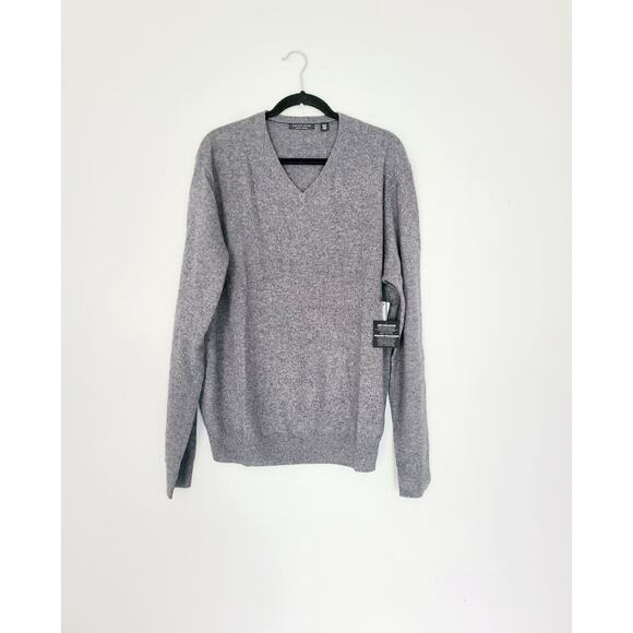 Saks Fifth Avenue Mens Gray Cashmere Sweater M NWT - Picture 3 of 3
